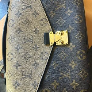 Louis Vuitton Black and Tan Monogram Crossbody Bag
